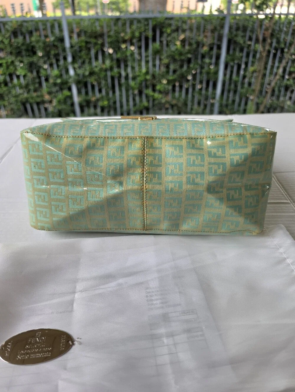 Absolutely Gorgeous Fendi Zucchino FF y2k small  Mama Baguette purse